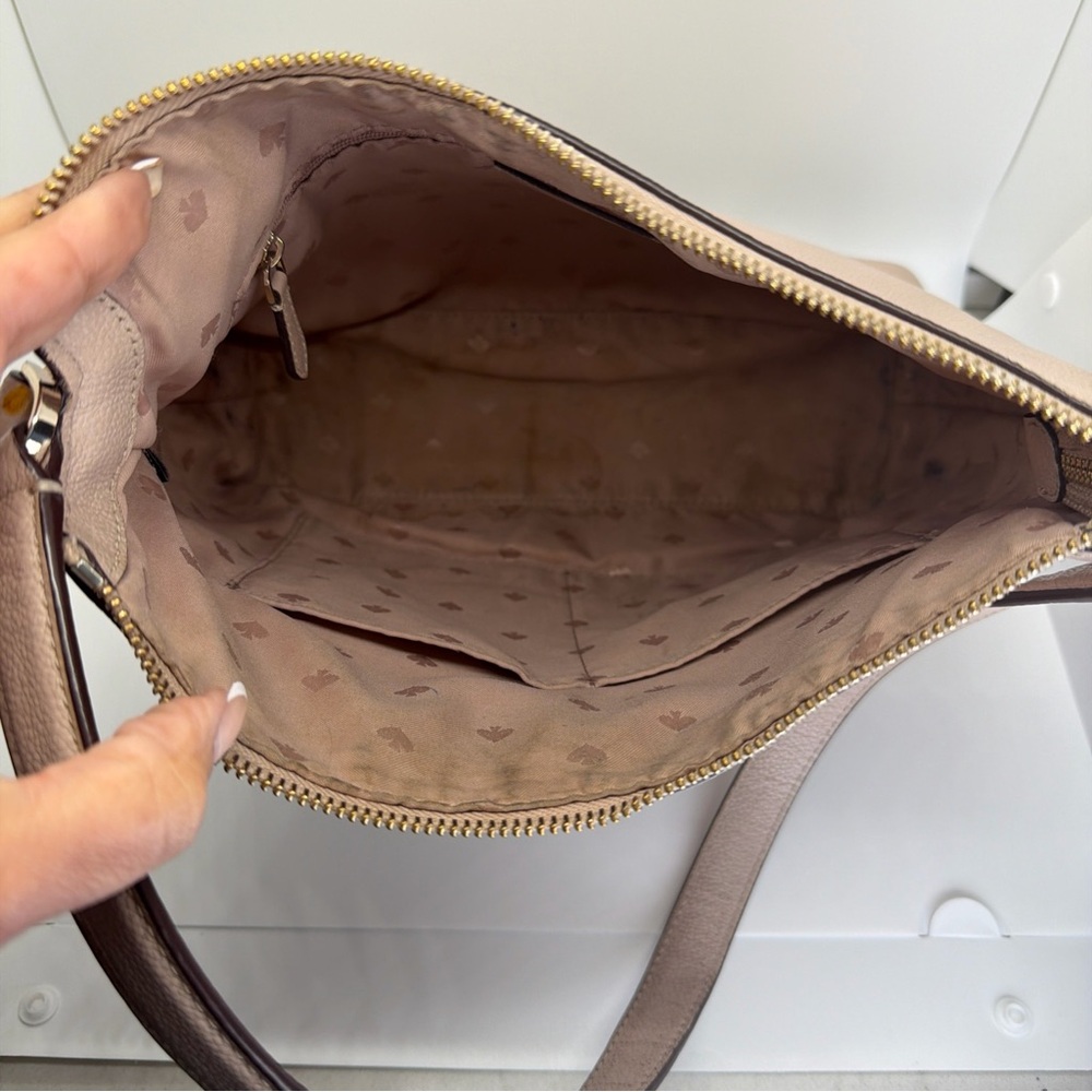 Kate Spade Medium Leather Shoulder Bag Tan Neutral Beige - Picture 5 of 5